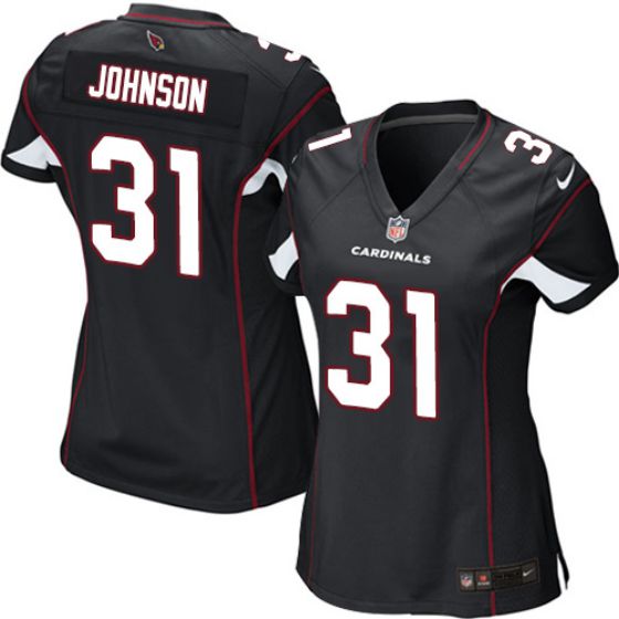 Women Arizona Cardinals 31 David Johnson Nike Black Game NFL Jersey